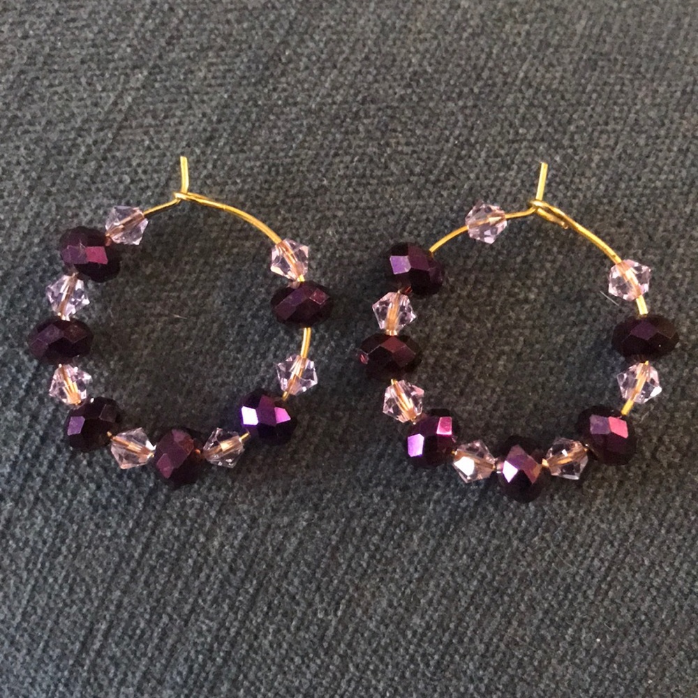 Handmade small hoop earrings